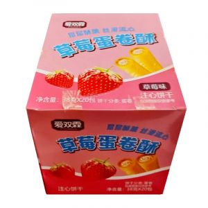 Вафельные трубочки AI SHUANGLIN с КЛУБНИЧНОЙ начинкой 38гр/20шт/12бл