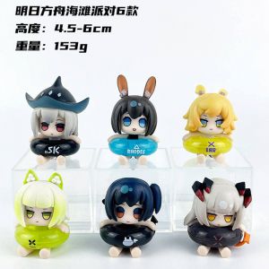 Набор аниме фигурок из 6-ти штук Arknights в кругах (пластиковый пакет)