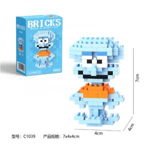 3Д конструктор из мини блоков BRICKS Спанч Боб 3 Сквидвард (гол.кор)