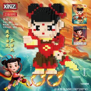 Конструктор из блоков Нэчжа стоит (1590блока, 20х16х10см)