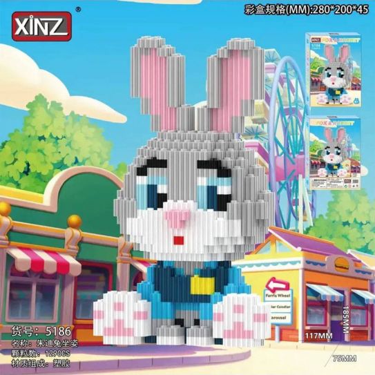 Конструктор из блоков Зверополис 3 Джуди сидит (1290 блока, 18х11х7см)