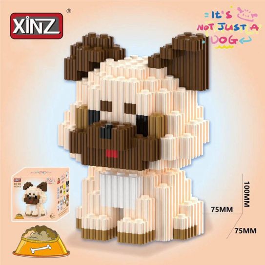 3Д конструктор из мини блоков XINZ Пес 2 (602 блока)