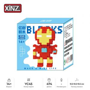3Д конструктор из мини блоков XINZ Железный человек (474 блока)