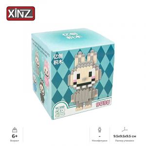 3Д конструктор из мини блоков XINZ Лабубу 1 серый (475 блока)