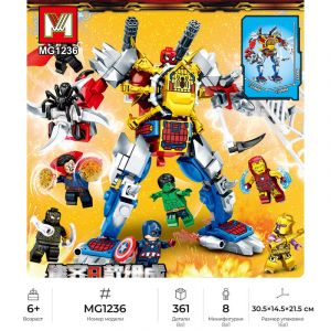 Конструктор Minger Super Heroes: Осада Паучьего титана 8в1, 16шт в уп., 361 дет. в наборе (цена за упаковку 16 штук)