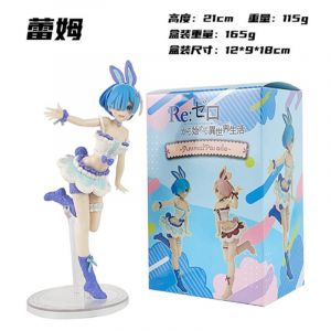 Аниме фигурка Re: Zero – жизнь с нуля в другом мире -  Рам в  костюме кролика 21 см. (цветная коробка)