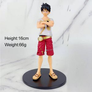 Аниме фигурка Ван пис Луффи стоит в майке (17 см.) (цветная коробка)