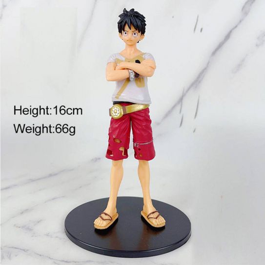 Аниме фигурка Ван пис Луффи стоит в майке (17 см.) (цветная коробка)