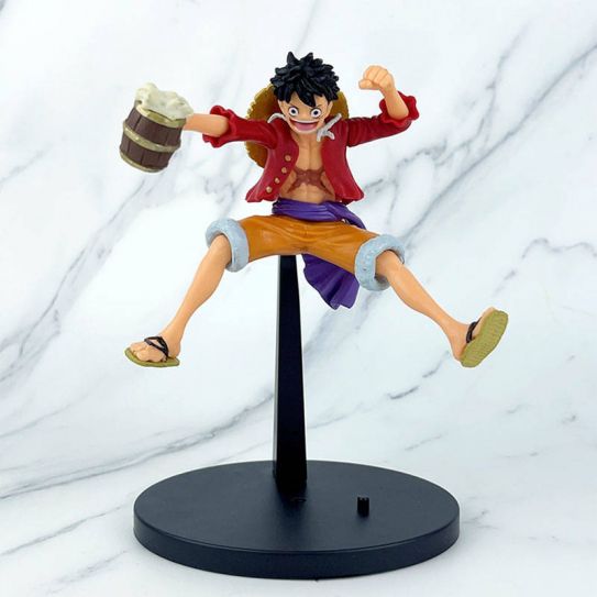 Аниме фигурка Ван пис Луффи в прыжке с квасом (цветная коробка)