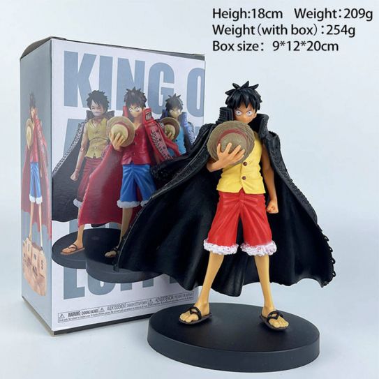 Аниме фигурка Ван Пис Луффи прижал шляпу к груди в желтом жилете (с коробочкой) (18 см)