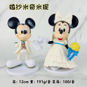 Набор аниме фигурок из 2-х штук Микки и Минни маус (пластиковый пакет)