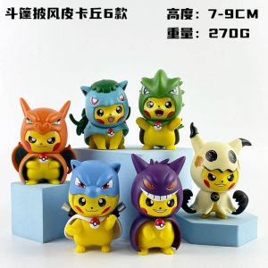 Набор аниме фигурок из 6-и штук Пикачу в костюмах набор 3 "Pokemon" (7 см.)