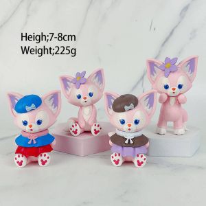Набор аниме фигурок из 4-х штук милые лисы Линабелль (пластиковый пакет)