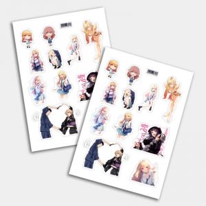 Стикеры А5 для ручной вырезки №0094 "Фарфоровая Кукла"