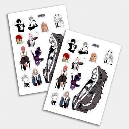 Стикеры А5 для ручной вырезки №0106 "Человек-Бензопила"