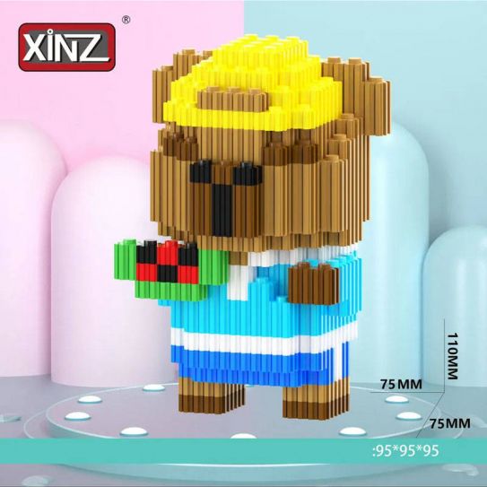 3Д конструктор из мини блоков XINZ Капибара 3 оранж.кор (678 блока)
