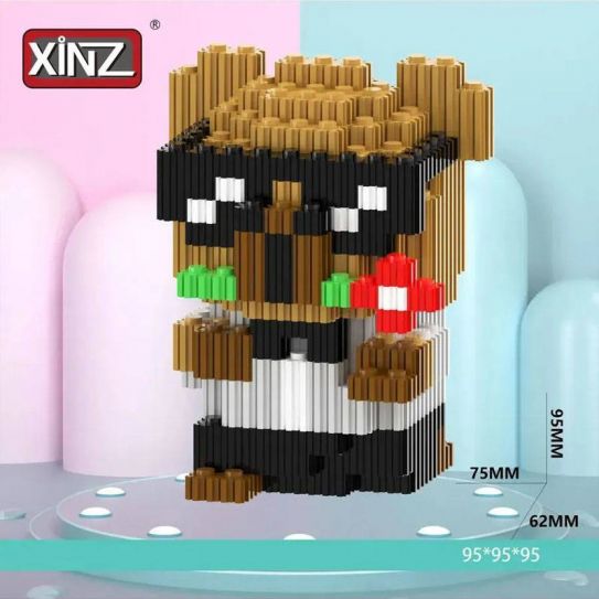 3Д конструктор из мини блоков XINZ Капибара 4 голуб.кор (639 блока)