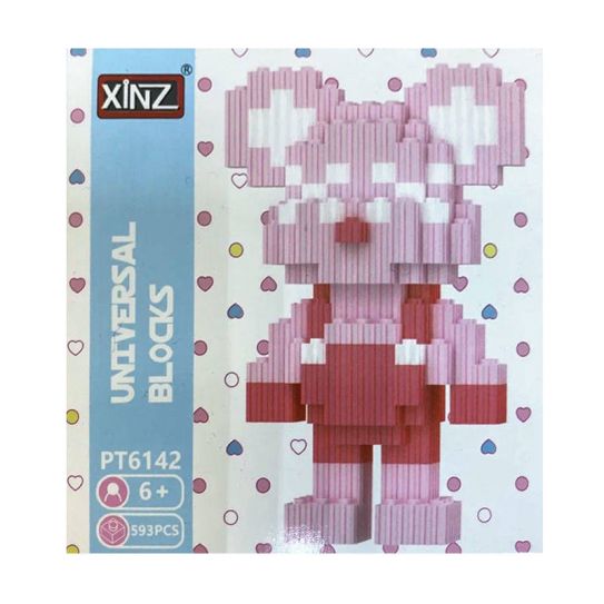 3Д конструктор из мини блоков XINZ Мишка 5 голуб.кор (593 блока)