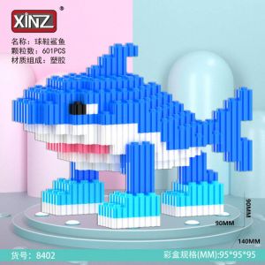 3Д конструктор из мини блоков XINZ Italian Brainrot 2 Акула син.кор (601 блока)