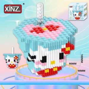 3Д конструктор из мини блоков XINZ Хэллоу Китти 1 гол.кор (614 блока)
