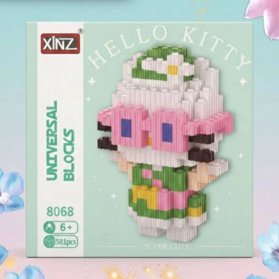 3Д конструктор из мини блоков XINZ Хэллоу Китти 2 бир.кор (581 блока)