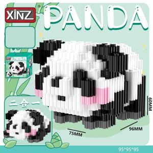 3Д конструктор из мини блоков XINZ Панда зел.кор (552 блока)