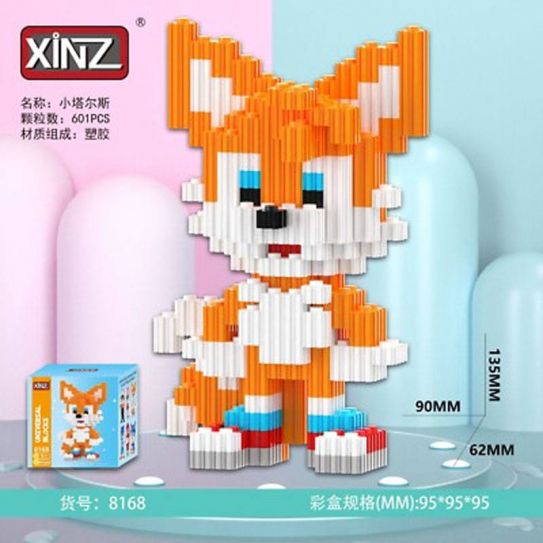 3Д конструктор из мини блоков XINZ Соник 2 Тэйлз (601 блока)