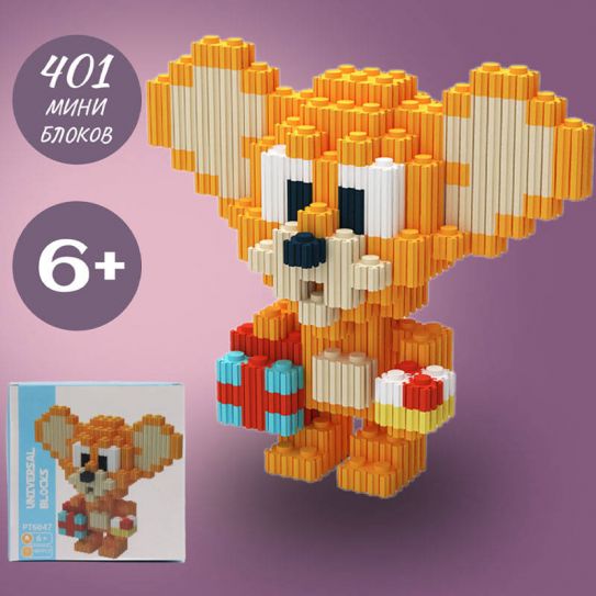 3Д конструктор из мини блоков XINZ Том и Джери 1 Мышка (401 блока)