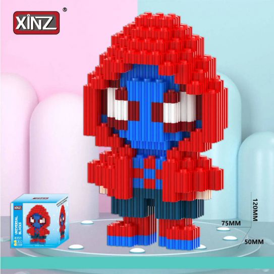 3Д конструктор из мини блоков XINZ Человек паук 1 (694 блока)