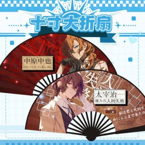 Веер деревянный 60 на 33 см Проза бродячих псов 2