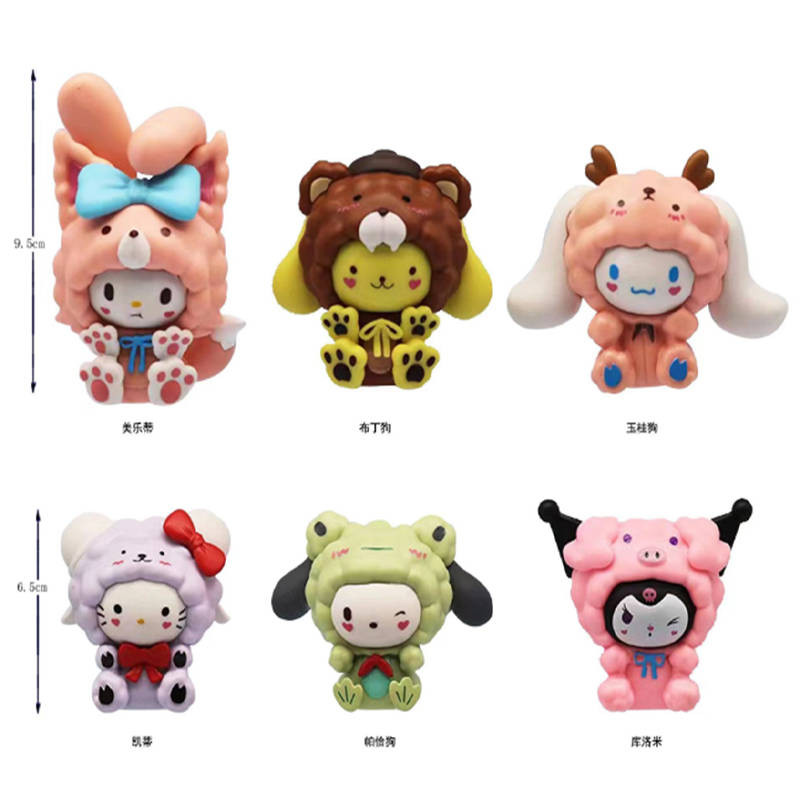 Набор аниме фигурок Kuromi My Melody в костюмах 8 из 6-и штук (6 см.) (упаковка пакет)