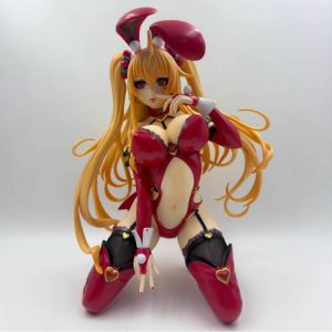 Аниме фигурка Тян в розовом костюме кролика на коленях (18+ ОСТОРОЖНО)