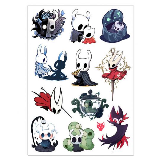 Набор стикеров А5 с вырубкой Hollow Knight 1