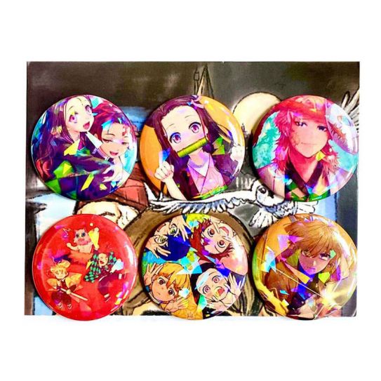 Набор значков 6 шт. 45 мл. на блистере Клинок рассекающий демонов 1