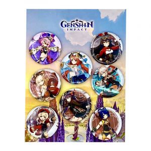 Набор значков 8 шт. 45 мл. на блистере Геншин Импакт 1
