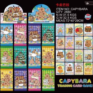 Набор коллекционных-карточек бустеров на ленте  "Капибары" 12 бустеров