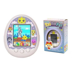 Тамагочи электронный питомец с цветным экраном, большой 7 см, питание 3хAAA (белый)