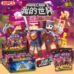 Блок с коллекционными карточками-бустерами по игре Майнкрафт 3 (30 бустеров, 90 карточек)