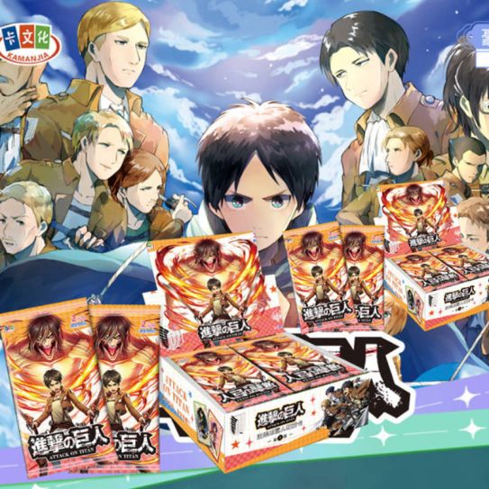 Блок с коллекционными карточками-бустерами Атака Титанов 2 (30 бустеров, 120 карточек)