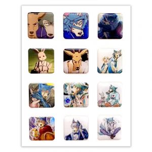 Набор 3D стикеров 12шт Выдающиеся звери 1