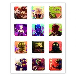 Набор 3D стикеров 12шт Дорохедоро 1