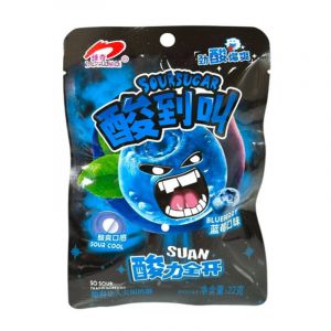 Карамельные конфеты LUXING с КИСЛЫМ вкусом ЧЕРНИКА 22гр/20шт/12бл (цена за штуку)