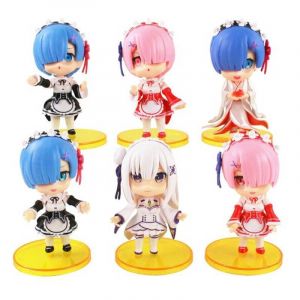 Набор аниме фигурок из 6-и штук набор 1 "Re: Zero – жизнь с нуля в другом мире" (10 см.) 1024