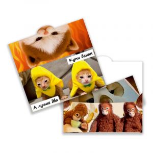 Конверт для денег №043 Котик банан