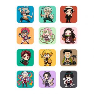 Набор 3D стикеров 12шт Клинок рассекающий демонов 1