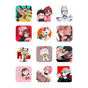 Набор 3D стикеров 12шт ДанДаДан 1