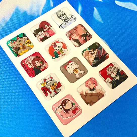 Набор 3D стикеров 12шт ДанДаДан 1