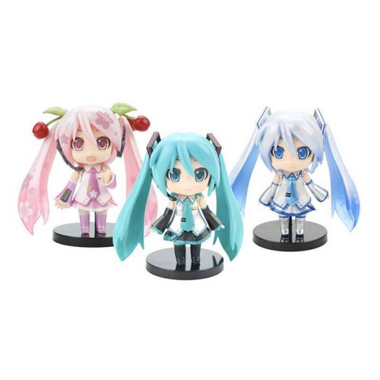 Набор аниме фигурок из 3-х штук набор 1 "Мику Хацунэ" (10см.) 1034