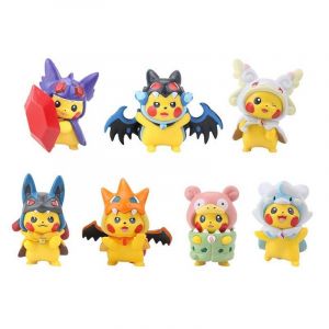 Набор аниме фигурок из 7-и штук Пикачу в костюмах набор 2 "Pokemon" (7 см.) 1037