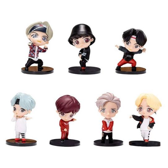 Набор фигурок K-POP из 7-и штук Bangtan Boys TinyTAN корейские персонажи группы набор 6 (8 см.) 1048